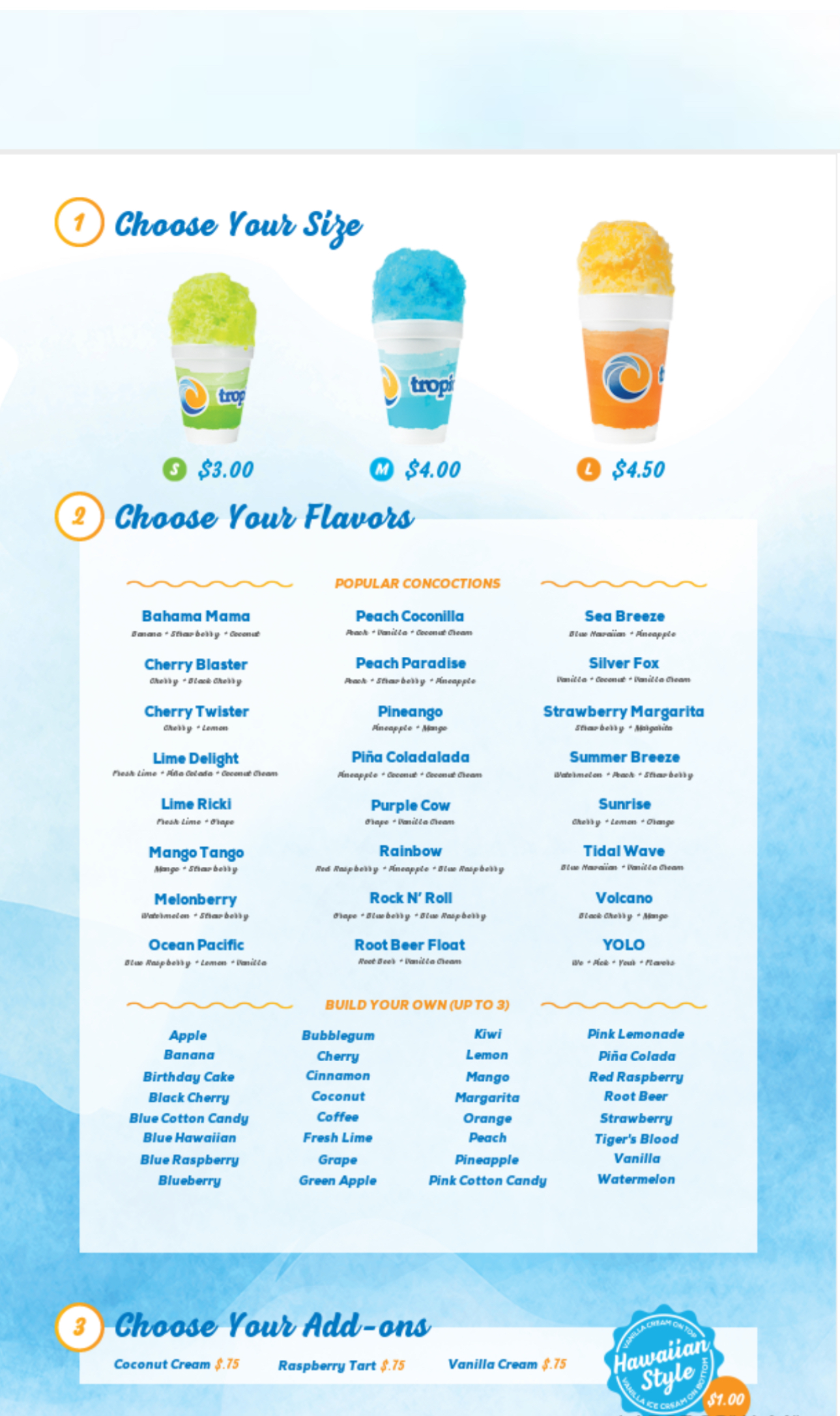 Let It Sno Menu